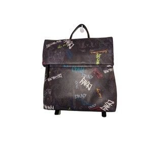 $168 Retail DKNY NWT Tilly Medium Flap Backpack Bag NYC Graffiti Zip Magnetic